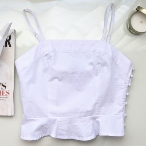 Forever 21 Side Button Peplum Cropped Cami